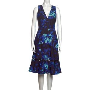 Floral print, midi length dress